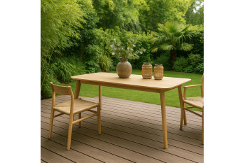 Table de jardin rectangulaire en teck L240 10 places - CALVI
