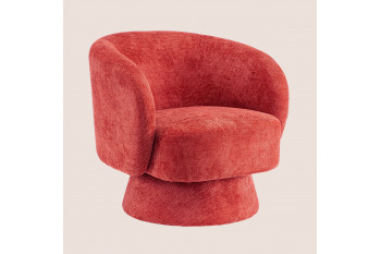 Fauteuil pivotant avec pied central en tissu - JULIO