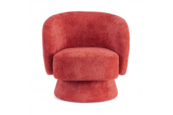 Fauteuil pivotant avec pied central en tissu - JULIO