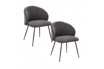Chaises design de salle à manger en tissu chenille (lot de 2) - LOU