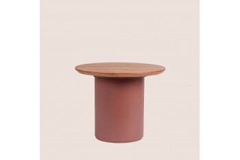 Table basse ronde contemporaine D50 en acacia - SAJO