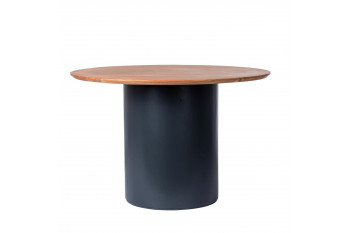 Table ronde contemporaine D115 4 places en acacia - SAJO