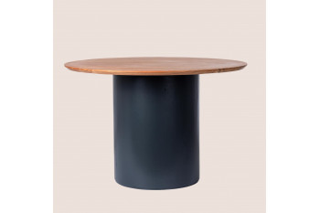 Table ronde contemporaine D115 4 places en acacia - SAJO