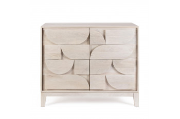 Buffet bas en manguier blanchi 2 portes L100 - AGDE
