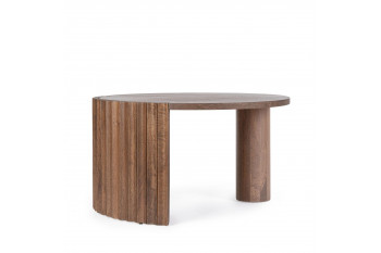 Table basse ronde en manguier brun contemporaine D80 - AGRA