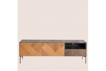 Meuble TV en bois de teck et métal 165 cm - JAKARTA