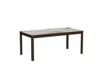 Table rectangulaire en céramique et chêne fumé 6 places L180 - SIMONE