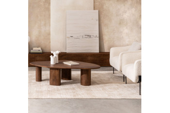 Table basse organique ovale en manguier L150 - BLAS