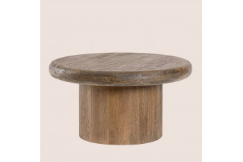 Table basse de salon ronde en bois de manguier D75 - JUAREZ