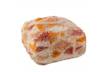 Pouf carré ethnique en laine multicolore - PATCHA