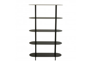 Etagère bibliothèque en métal noir 5 tablettes - OVALO