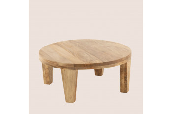 Table basse ronde en manguier naturel D80 - MAKATI