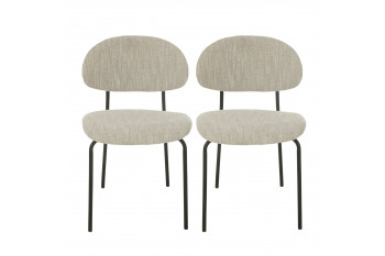 Chaises de salle à manger design en tissu beige (lot de 2) - ARKO