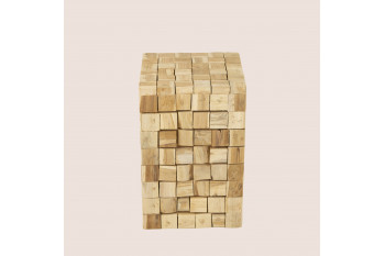 Tabouret table d'appoint carré en teck naturel L30 - MOOREA