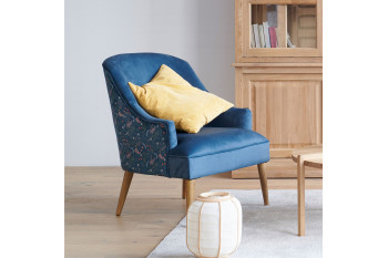 Fauteuil en velours fleuri - LILO