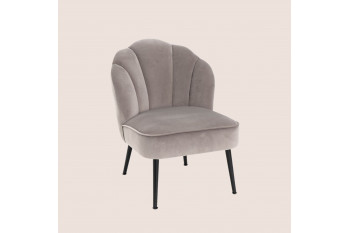 Fauteuil en velours et pieds métal - CAMELIA