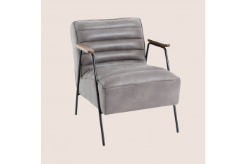 Fauteuil relax en simili et pieds métal - LISBOA