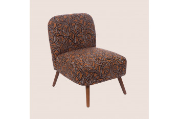 Fauteuil trendy en tissu et pieds en bois - ELIAD