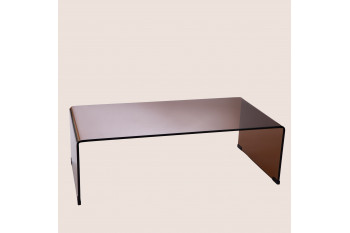 Table basse rectangulaire en verre fumé L110 - ELLY