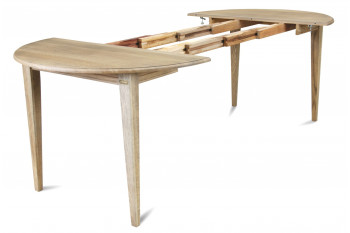 Lot de 2 rallonges bois table ronde D105 pieds fuseau - VICTORIA
