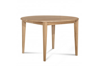 Table ronde extensible bois D105 cm avec 1 allonge et pieds fuseau - VICTORIA
